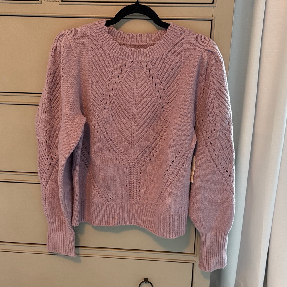 Anthropologie Lilac Scalloped Sweater